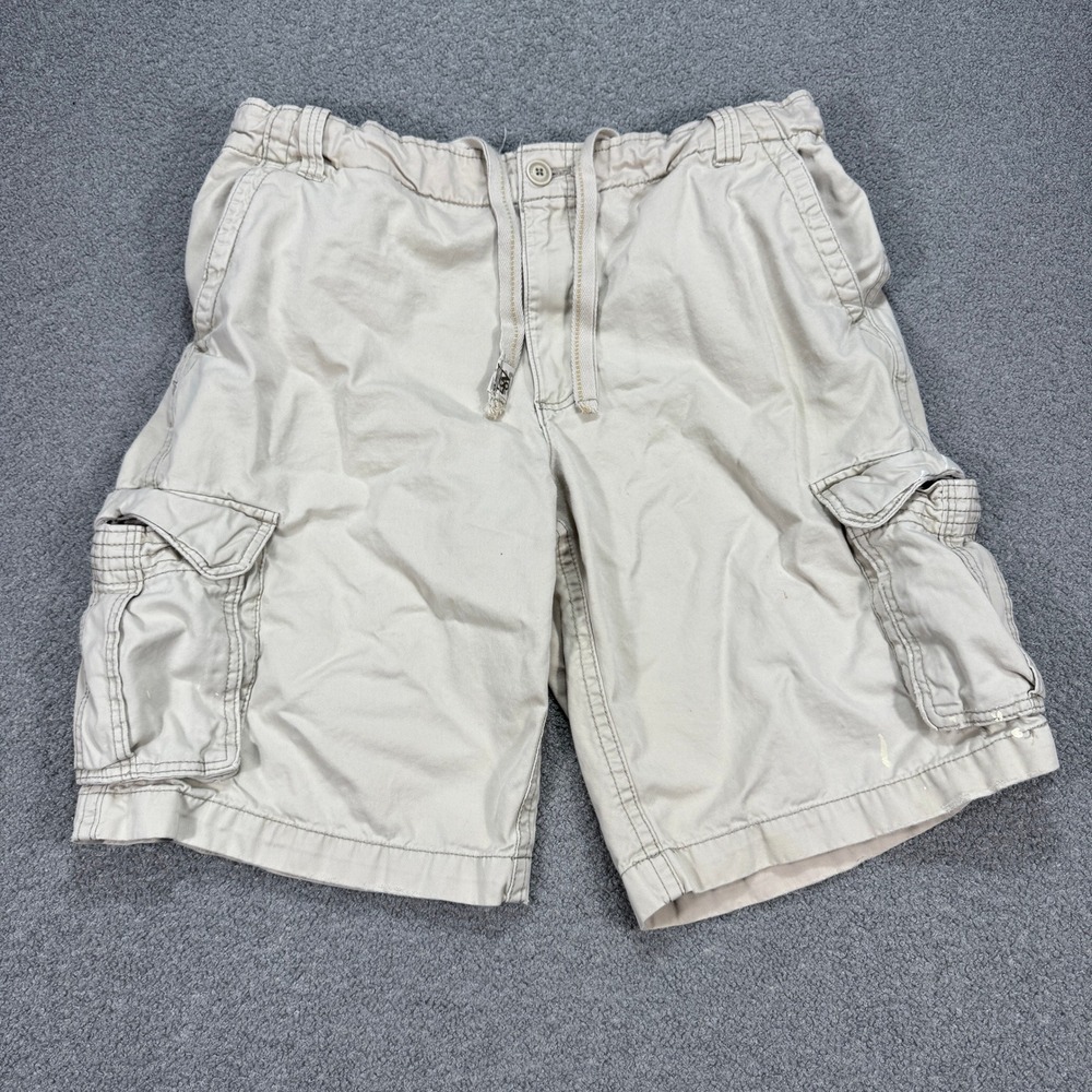 Y2K Aeropostale Cargo Shorts Men's 38 Khaki Relaxed Fit Utility Hunting Hiking